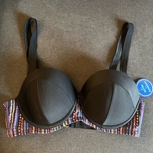 NWT Swimsuits For All Black Underwire Bikini Top
